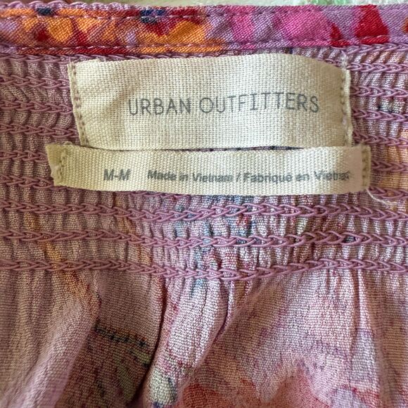 Urban Outfitters UO Anna Crepe Wrap Mini Tropical Hawaiian Dress Women's Size M - Picture 4 of 5